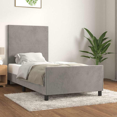 Vidaxl bedframe zonder matras 100x200 cm fluweel lichtgrijs