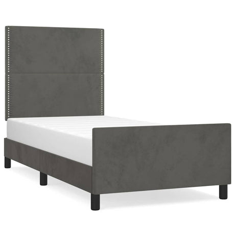 Vidaxl bedframe zonder matras 90x200 cm fluweel donkergrijs
