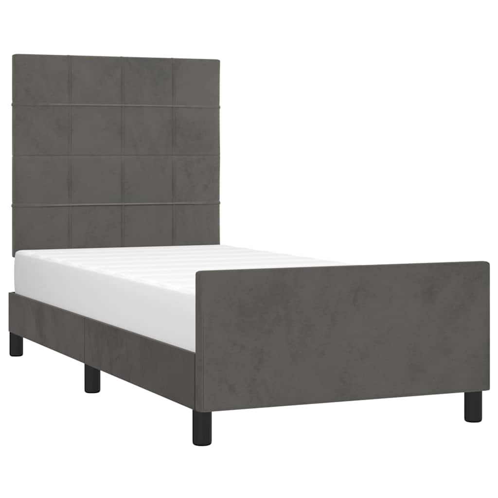 Vidaxl bedframe zonder matras 80x200 cm fluweel donkergrijs