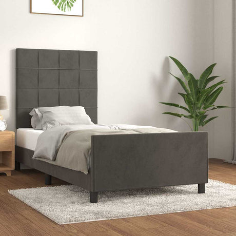 Vidaxl bedframe zonder matras 90x190 cm fluweel donkergrijs