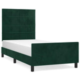 Vidaxl bedframe zonder matras 90x190 cm fluweel donkergroen