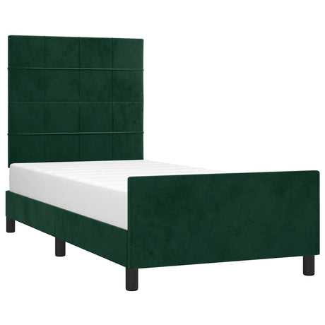 Vidaxl bedframe zonder matras 90x200 cm fluweel donkergroen