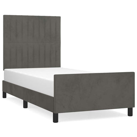 Vidaxl bedframe zonder matras 80x200 cm fluweel donkergrijs