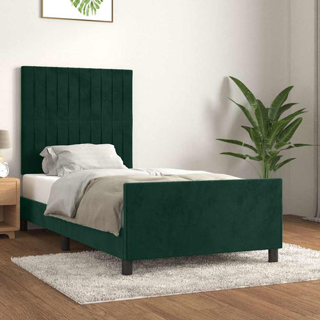 Vidaxl bedframe zonder matras 80x200 cm fluweel donkergroen