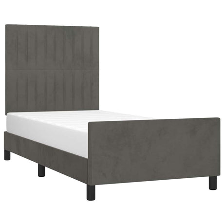 Vidaxl bedframe zonder matras 90x190 cm fluweel donkergrijs