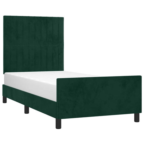 Vidaxl bedframe zonder matras 90x190 cm fluweel donkergroen