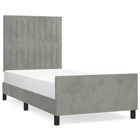 Vidaxl bedframe zonder matras 90x200 cm fluweel lichtgrijs