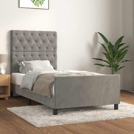 Vidaxl bedframe zonder matras 80x200 cm fluweel lichtgrijs
