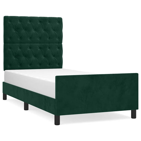 Vidaxl bedframe zonder matras 80x200 cm fluweel donkergroen