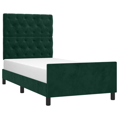Vidaxl bedframe zonder matras 80x200 cm fluweel donkergroen