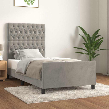 Vidaxl bedframe zonder matras 90x190 cm fluweel lichtgrijs