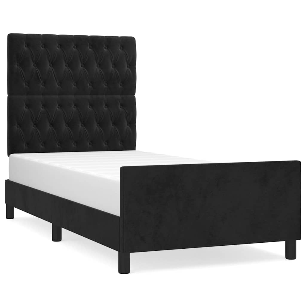 Vidaxl bedframe met hoofdeinde fluweel zwart 90x190 cm