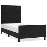 Vidaxl bedframe met hoofdeinde fluweel zwart 90x190 cm