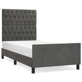 Vidaxl bedframe zonder matras 90x200 cm fluweel donkergrijs
