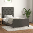 Vidaxl bedframe zonder matras 100x200 cm fluweel donkergrijs