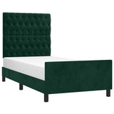 Vidaxl bedframe zonder matras 100x200 cm fluweel donkergroen