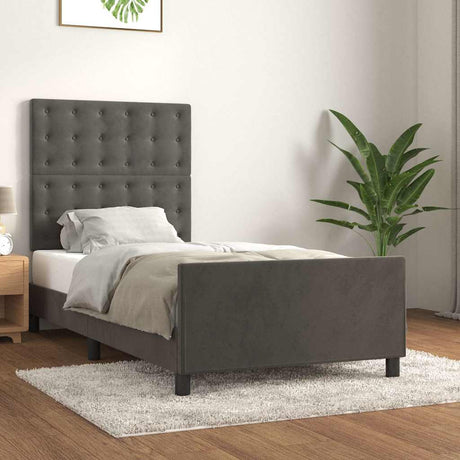 Vidaxl bedframe zonder matras 80x200 cm fluweel donkergrijs
