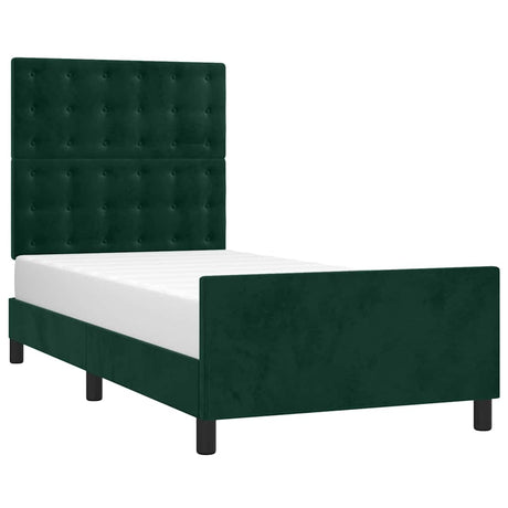 Vidaxl bedframe zonder matras 80x200 cm fluweel donkergroen