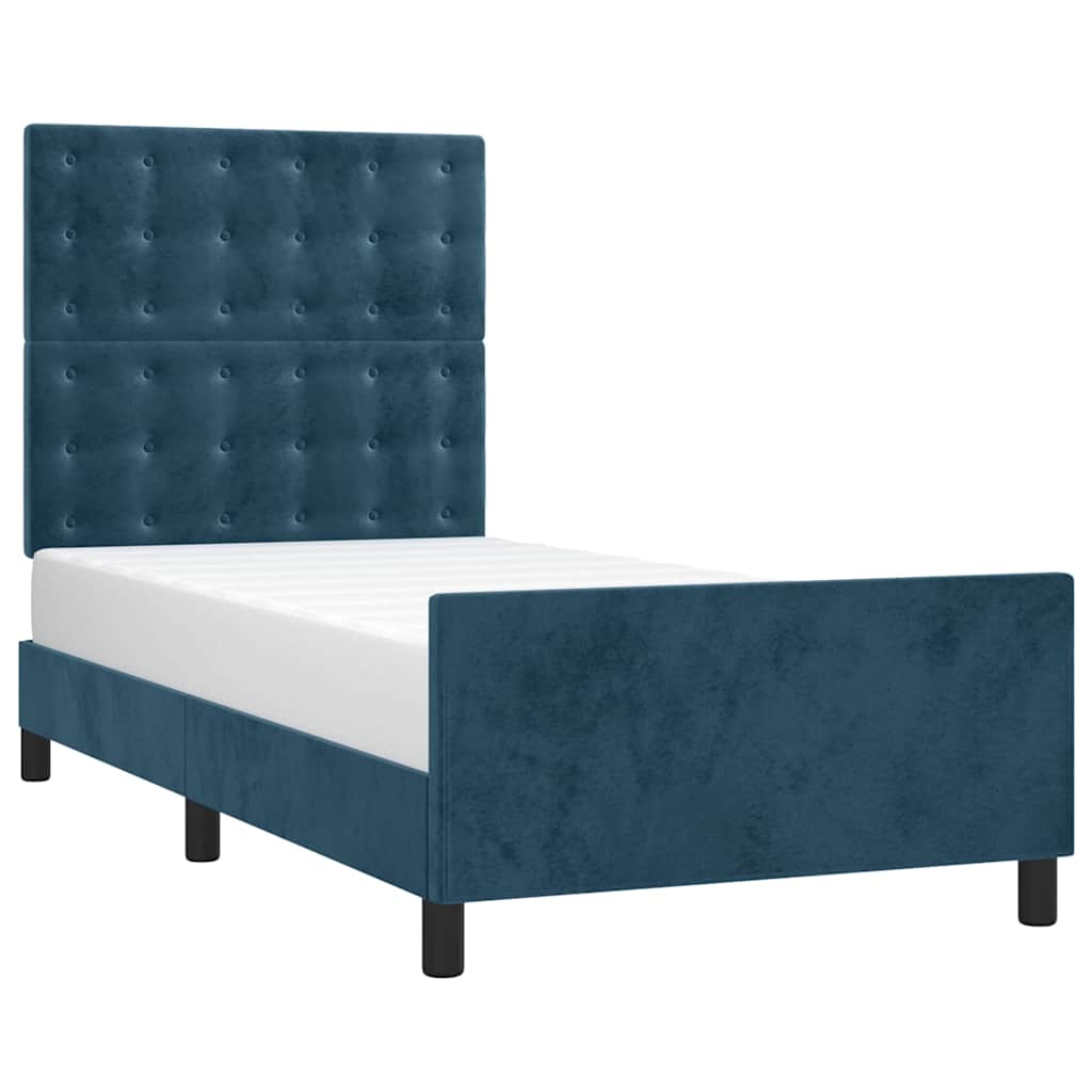 Vidaxl bedframe zonder matras 80x200 cm fluweel donkerblauw