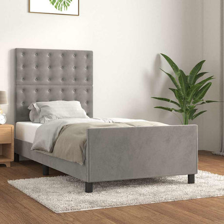 Vidaxl bedframe zonder matras 90x190 cm fluweel lichtgrijs