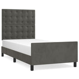 Vidaxl bedframe zonder matras 90x190 cm fluweel donkergrijs