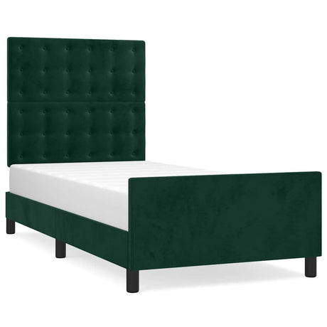 Vidaxl bedframe zonder matras 90x200 cm fluweel donkergroen