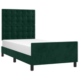 Vidaxl bedframe zonder matras 100x200 cm fluweel donkergroen