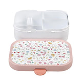 Mepal campus lunchbox flowers and butterflies roze wit