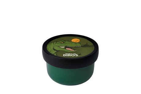 Mepal fruitbox campus - 300 ml - inclusief fruitvorkje - sluit goed af - snackdoosje - dino