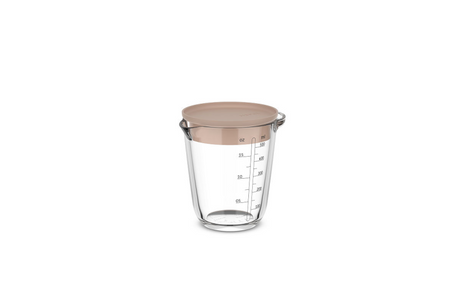 Mepal glas maatbeker chef it 500ml met deksel - chalk