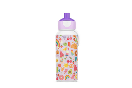 Mepal pop-up drinkfles campus - 400 ml - sluit goed af - drinkbeker voor kinderen - food fest
