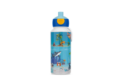 Mepal pop-up drinkfles campus - 400 ml - sluit goed af - drinkbeker voor kinderen - tropical ocean