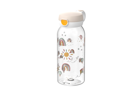 Mepal drinkfles met flipdop campus - 600 ml - waterfles kinderen - lekdicht - hygiënische deksel - sunshine rainbow