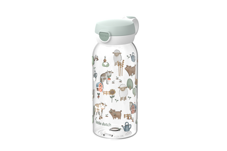Mepal drinkfles met flipdop campus - 600 ml - waterfles kinderen - lekdicht - hygiënische deksel - little farm