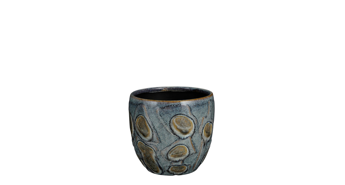 Helma pot rond blauw - h14xd15cm
