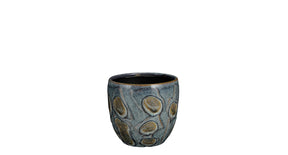 Helma pot rond blauw - h14xd15cm