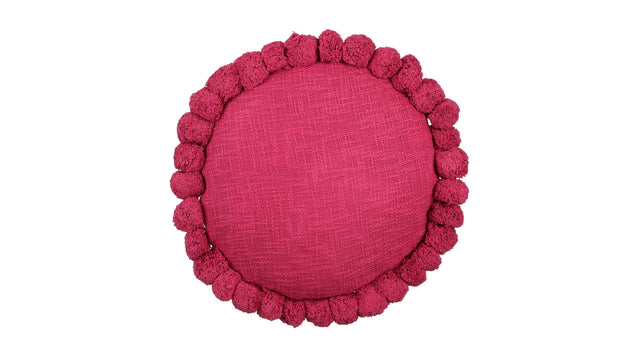Kussen pom pon fuchsia - h10xd40cm