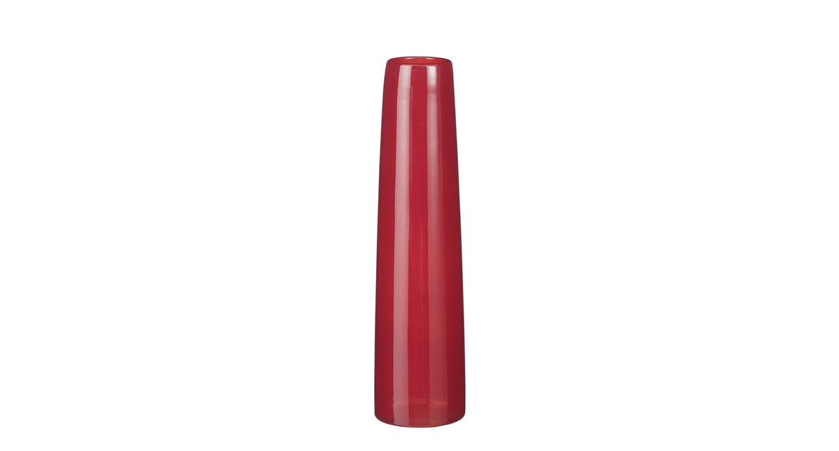 Xandra single flower vaas d.rood - h37,5xd10cm - glas