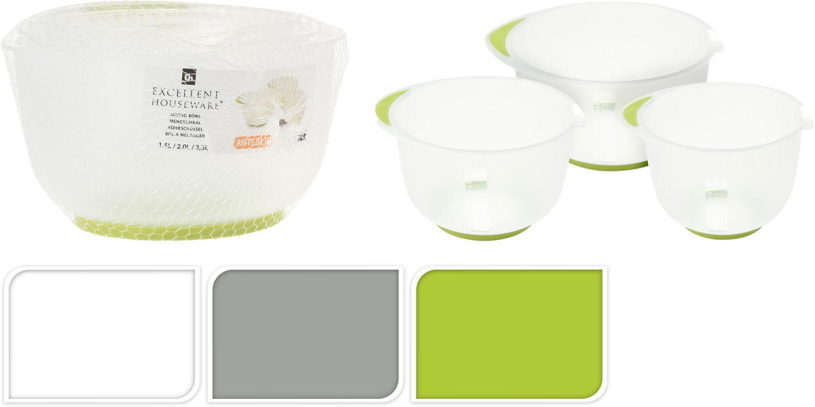 Excellent houseware eh mengkomset antislip 3 stuks assorti