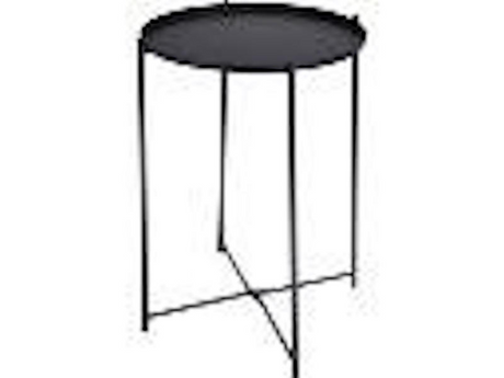 Bijzettafel metaal dia 35cm hoogte 47cm - zwart