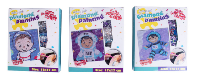 Diamond painting set 17x17cm space assorti