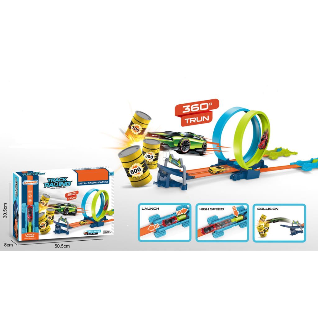 Tender Toys Auto Racebaan Looping Play set con 2 auto