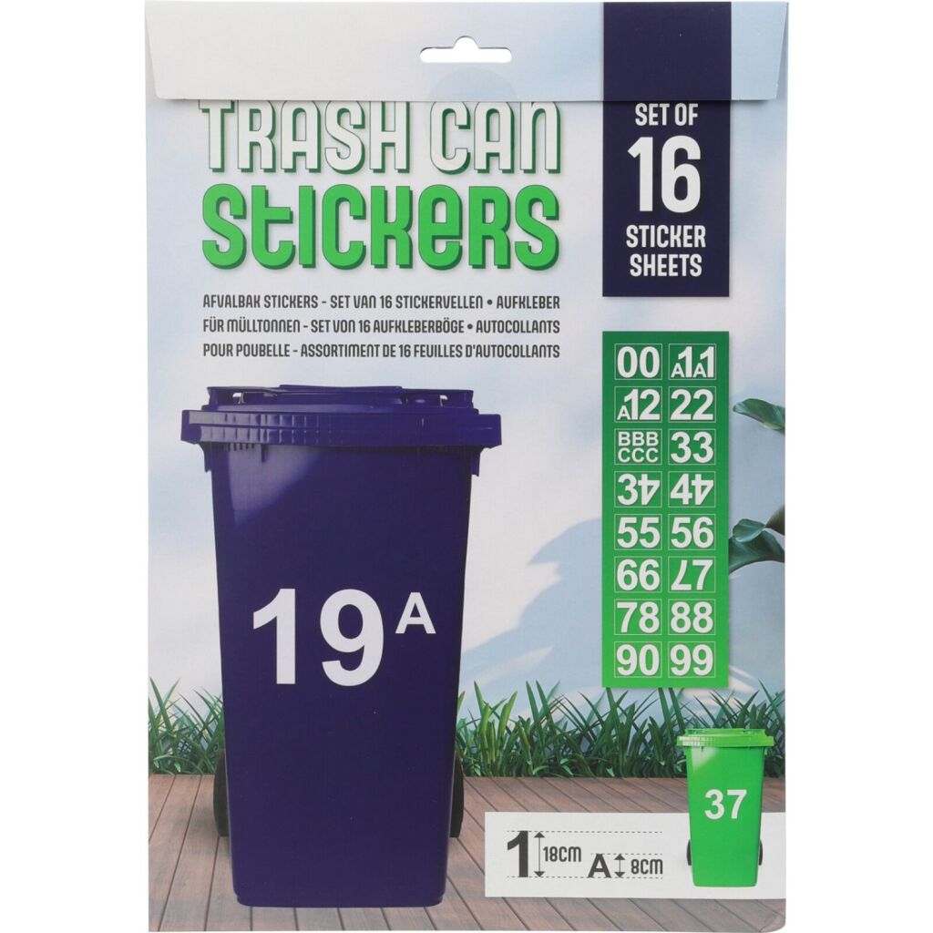 Basic waste bin Sticker sheets set 16 pieces