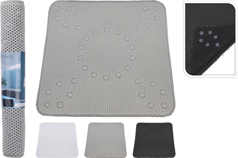 Bathroom solutions bs douchemat soft antislip 53x53cm 3 assorti