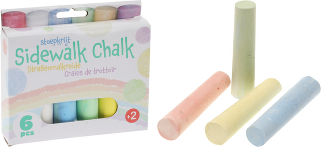 Stoepkrijt jumbo 10cm set 6 stuks