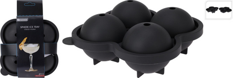 Home styling ijsbalmaker voor 4 ijsballen - siliconevorm - zwart