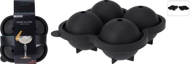 Home styling ijsbalmaker voor 4 ijsballen - siliconevorm - zwart