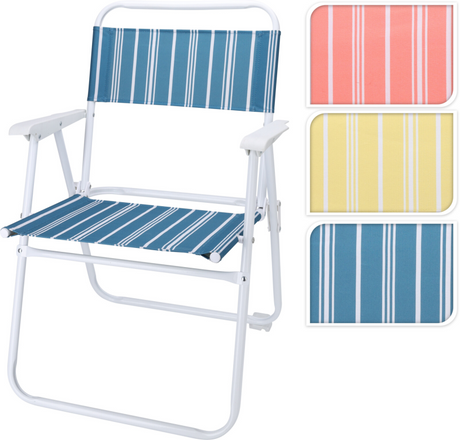 Strandstoel stripe 50x54x79cm assorti