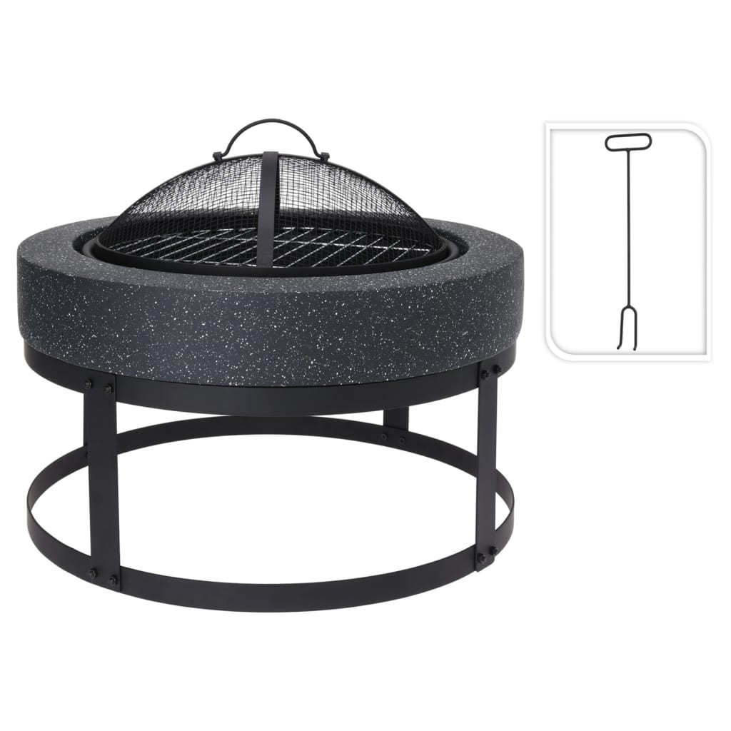 Progarden Progarden Fire Bowl med grill rundt 50,5x50,5x37 cm svart