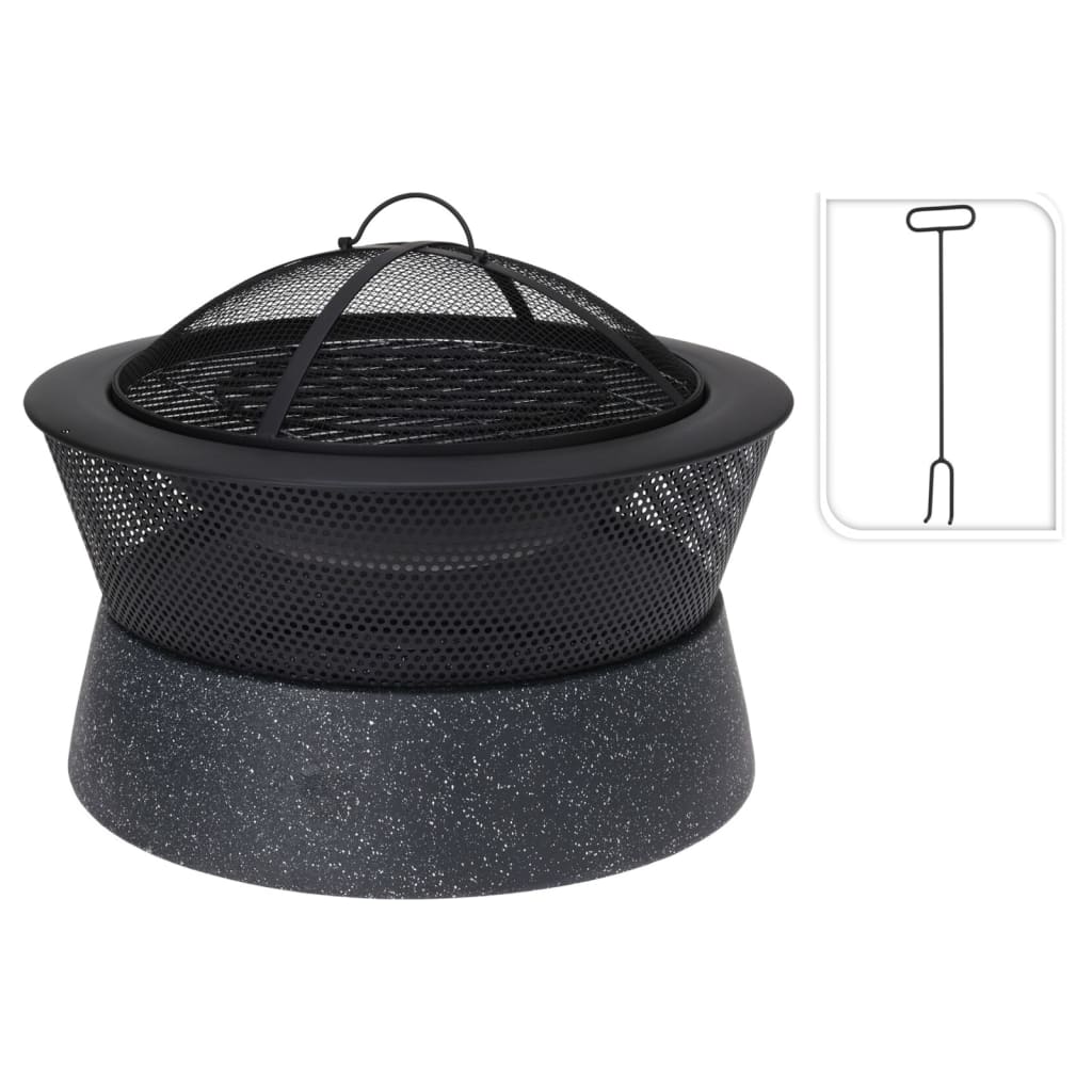 Progarden Progarden Fire Bowl med grill rundt 54,5x54,5x38 cm svart